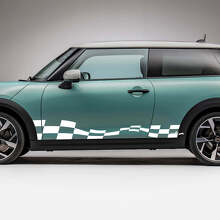 Autocollant graphique à damier côté drapeau pour Mini Cooper S 2