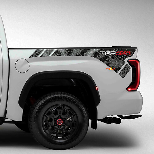 Saut de chevet TRD Topography Carte en vinyle Autocollants ajustement à Toyota Tundra