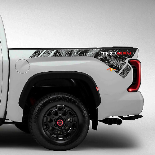 Autocollants vinyles de chevet style topographique TRD pour Toyota Tundra