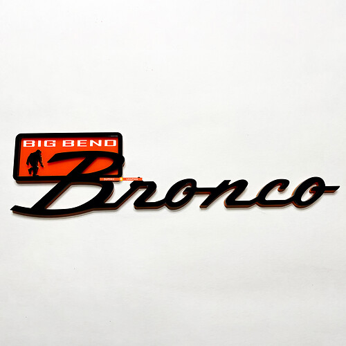Badges Bronco Big Bend Fender Tailgate Emblem 3d Badge Black vs Orange
