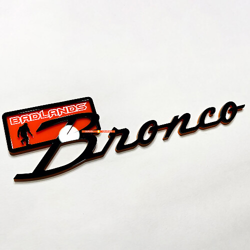 Bronco Black Diamond Fender Badges Tailgate Emblem 3d Badge Black vs Orange
