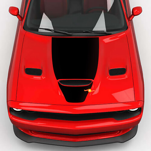 Hood Wrap Central Hemi Hood Blackout Vinyl Decal Sticker pour Dodge Challenger
