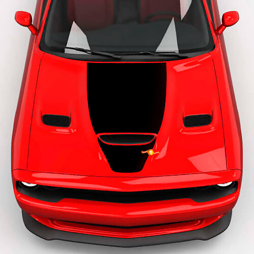 Hood Wrap Central Hemi Hood Blackout Vinyl Decal Sticker pour Dodge Challenger
