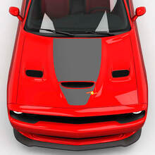 Hood Wrap Central Hemi Hood Blackout Vinyl Decal Sticker pour Dodge Challenger
 3