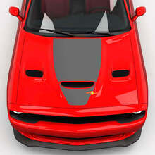 Hood Wrap Central Hemi Hood Blackout Vinyl Decal Sticker pour Dodge Challenger
 3