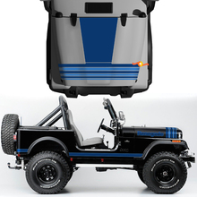 Kit de capot fender jeep renegade cj7 en vinyle autocollants décalcomanies lignes graphiques style gris choisissez couleurs
 3