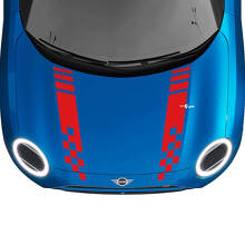 Bandes à damier de course pour capot Autocollant graphique Rally pour MINI Cooper S
 3