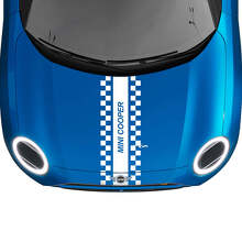 Décalque graphique à damier de course à rayures centrales pour MINI Cooper S
 2
