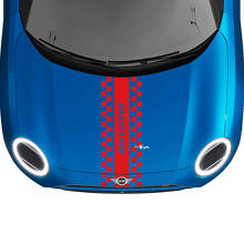 Décalque graphique à damier de course à rayures centrales pour MINI Cooper S
 3