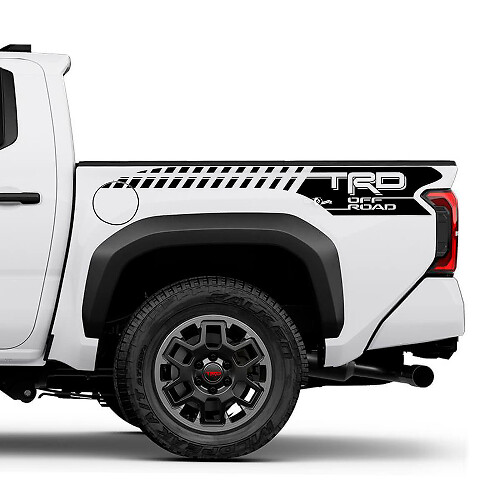 Décalcomanie en vinyle à bandes stroboscopiques TRD Off-Road pour le côté de la benne Toyota Tacoma