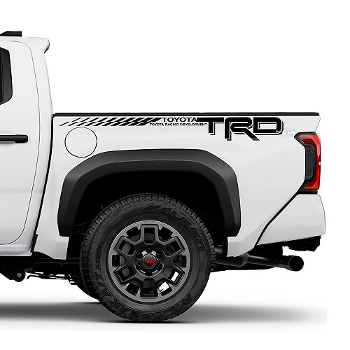 Lettrage TRD Logo Bandes à damier Autocollants de Caisse de Camion pour Toyota Tacoma 4e Génération