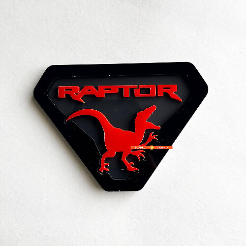 Badge d'emblème 3D queue de dinosaure pour camion puissant