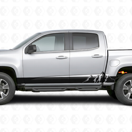 Bandes en vinyle pour portes et bas de caisse Alpine Ridge pour Chevrolet Colorado 2e génération 2015-2022
