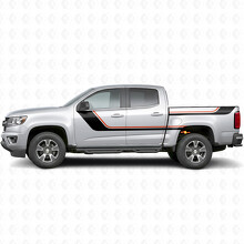 Bandeaux vinyle supérieurs en accent balayant la porte et le côté de benne pour Chevrolet Colorado 2e génération 2015-2022_2
