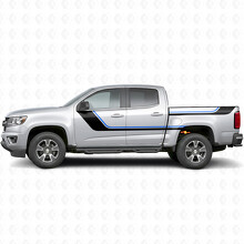 Bandeaux vinyle supérieurs en accent balayant la porte et le côté de benne pour Chevrolet Colorado 2e génération 2015-2022_3