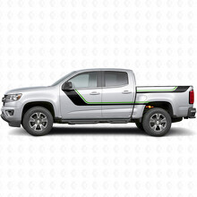 Bandeaux vinyle supérieurs en accent balayant la porte et le côté de benne pour Chevrolet Colorado 2e génération 2015-2022_4