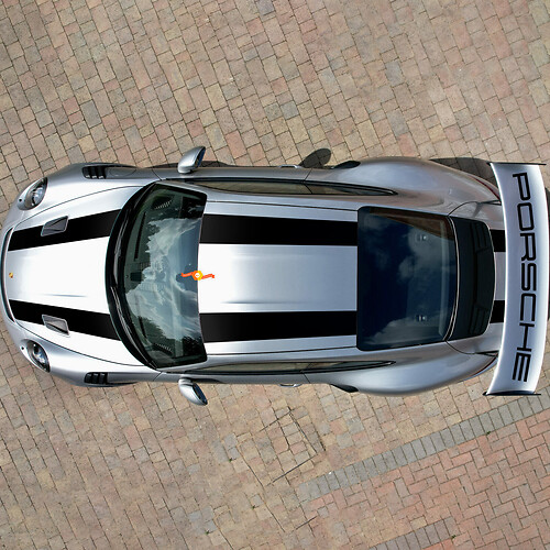 Stripes 911 GT3 RS Cup Hood Roof Wing Kit Sticker Sticker pour Porsche 911 GT3 RS Cup
 1