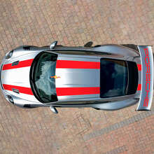 Kit d’autocollants en vinyle de bandes de course pour le dessus et le spoiler pour Porsche 911 GT3 RS Cup_3