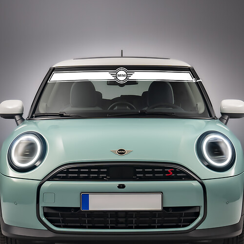 Éclat de décalage graphique en vinyle à rayures pour le pare-brise pour Mini Cooper S
 1