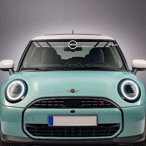 Autocollant Vinyle Rayé avec Logo Mini pour Pare-brise Mini Cooper S