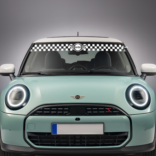 Écran à carreaux de pare-brise Sticker de décalcomanie graphique en vinyle pour Mini Cooper S
 1