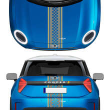 Autocollant en vinyle avec bandes damier avant et arrière pour Mini Cooper Mini Cooper S 2