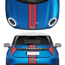 Autocollant en vinyle avec bandes damier avant et arrière pour Mini Cooper Mini Cooper S 3