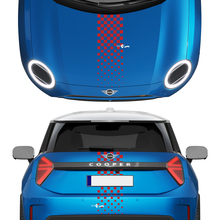 Hotte et bandes à carreaux arrière Mini Cooper Vinyl Graphics Decal Sticker for Mini Cooper
 3