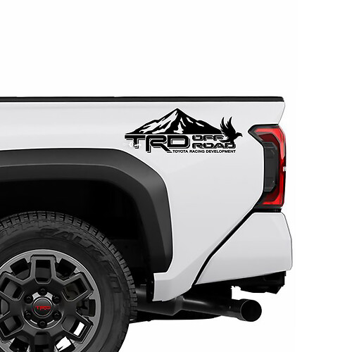 TRD OFF Road Mountains Portes d'oiseaux Sectins côté camion de chevet Autocollants pour Toyota Tacoma 4e génération
