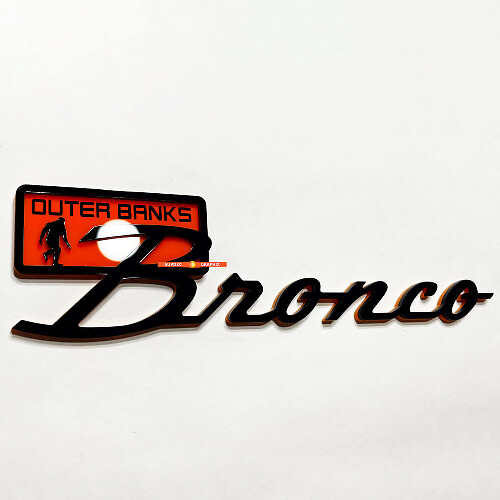 Badge d'aile 3D Outer Banks emblème de hayon pour musclecar horse