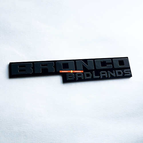 Badges Fender Tailgate Emblem 3d Badge noir vs gris pour Bronco Badlands
