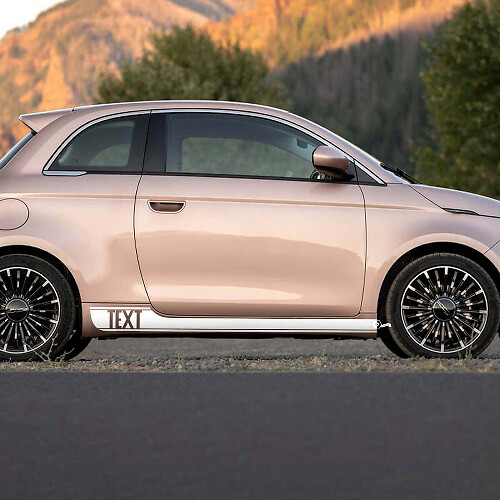 Texte personnalisé Autocollant de bande latérale 500 pour seuil de porte Fiat 500