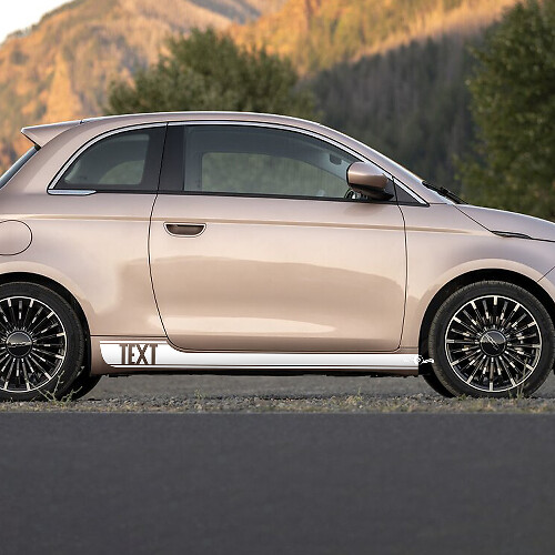 Autocollant bande latérale personnalisée Rocker Panel rayures graphiques latérales pour Fiat 500