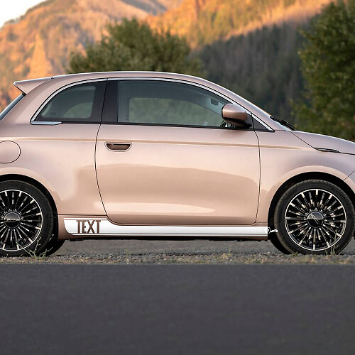 Autocollant bande latérale personnalisée Rocker Panel rayures graphiques latérales pour Fiat 500