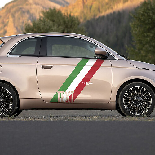Autocollant de texte personnalisé bande drapeau de porte graphiques latéraux bandes pour Fiat 500