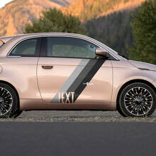 Autocollant de texte personnalisé bande drapeau de porte graphiques latéraux bandes pour Fiat 500 2
