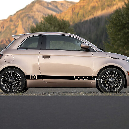 Autocollant bande latérale personnalisée bande graphique pour Fiat 500 3