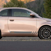 Autocollants de bande latérale à damier 500 pour bas de caisse Fiat 500 2
