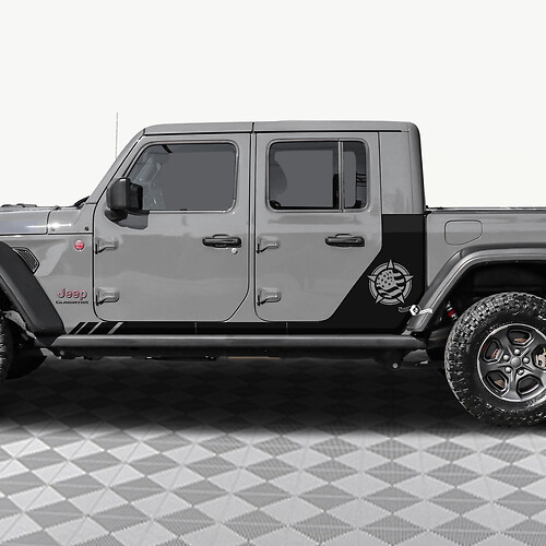 Étoiles militaires US Flag portes arrière arrière autocollants en vinyle autocollant ajuster Jeep Gladiator
