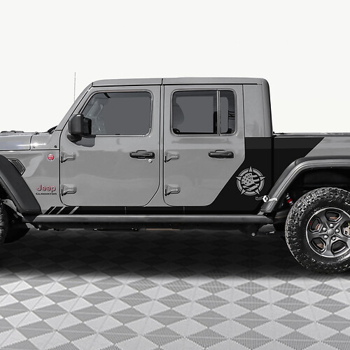 Étoiles militaires US Flag portes arrière arrière Sticker Sticker Sticker Fit Jeep Gladiator 2
