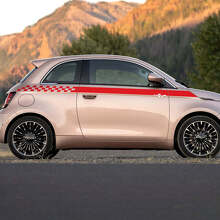 Strip à carreaux à carreaux de bascule Stripes graphiques latérales pour Fiat 500
 3