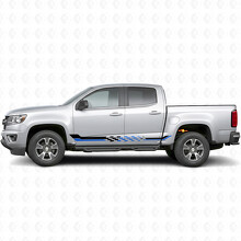 Bandes en vinyle damier pour portières de course et bas de caisse pour Chevrolet Colorado 2e génération 2015-2022_3