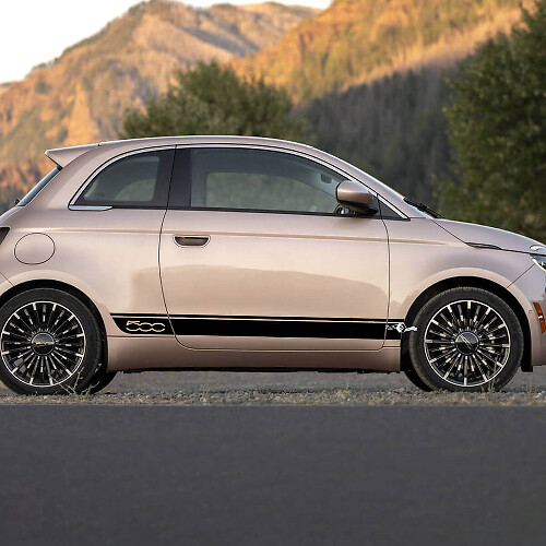 Panneau à carreaux à carreaux Portes de drapeau de décalcomanies Graphiques côté graphiques pour Fiat 500
