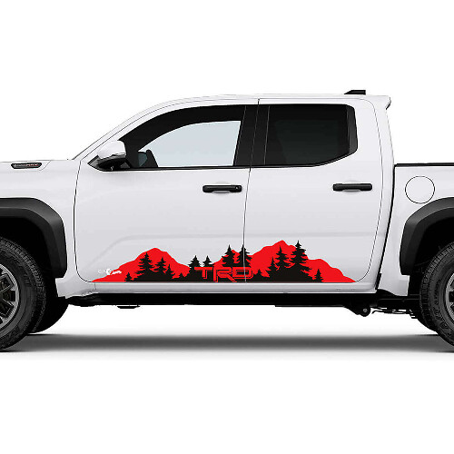 Décalcomanies Autocollantes Latérales Bas de Caisse Porte Montagnes Forêt TRD Off Road pour Toyota Tacoma