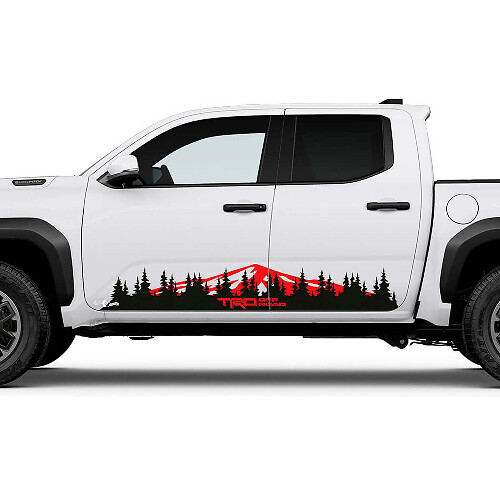 TRD Off Road Side Mountains Trees Rocker Panneer Stickers Stickers for Toyota Tacoma Truck
