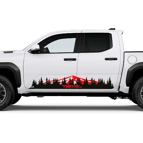 TRD Off Road Side Mountains Trees Rocker Panneer Stickers Stickers for Toyota Tacoma Truck

