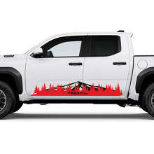 Autocollants Stickers TRD Off Road Montagnes Forêt Bas de Porte Latéral 2 pour Toyota Tacoma 3