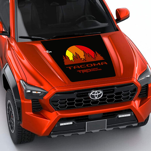 Toyota Tacoma Vintage Stripes Topographic Map Side Hood Tailgate Stickers Stickers
