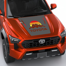 Trd Off Road Mountains Vintage Retro Heritage Stripes enveloppement de décalage de capuche pour Toyota Tacoma 4e génération
 2