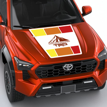 Trd Off Road Mountains Vintage Retro Heritage Stripes enveloppement de décalage de capuche pour Toyota Tacoma 4e génération
 3